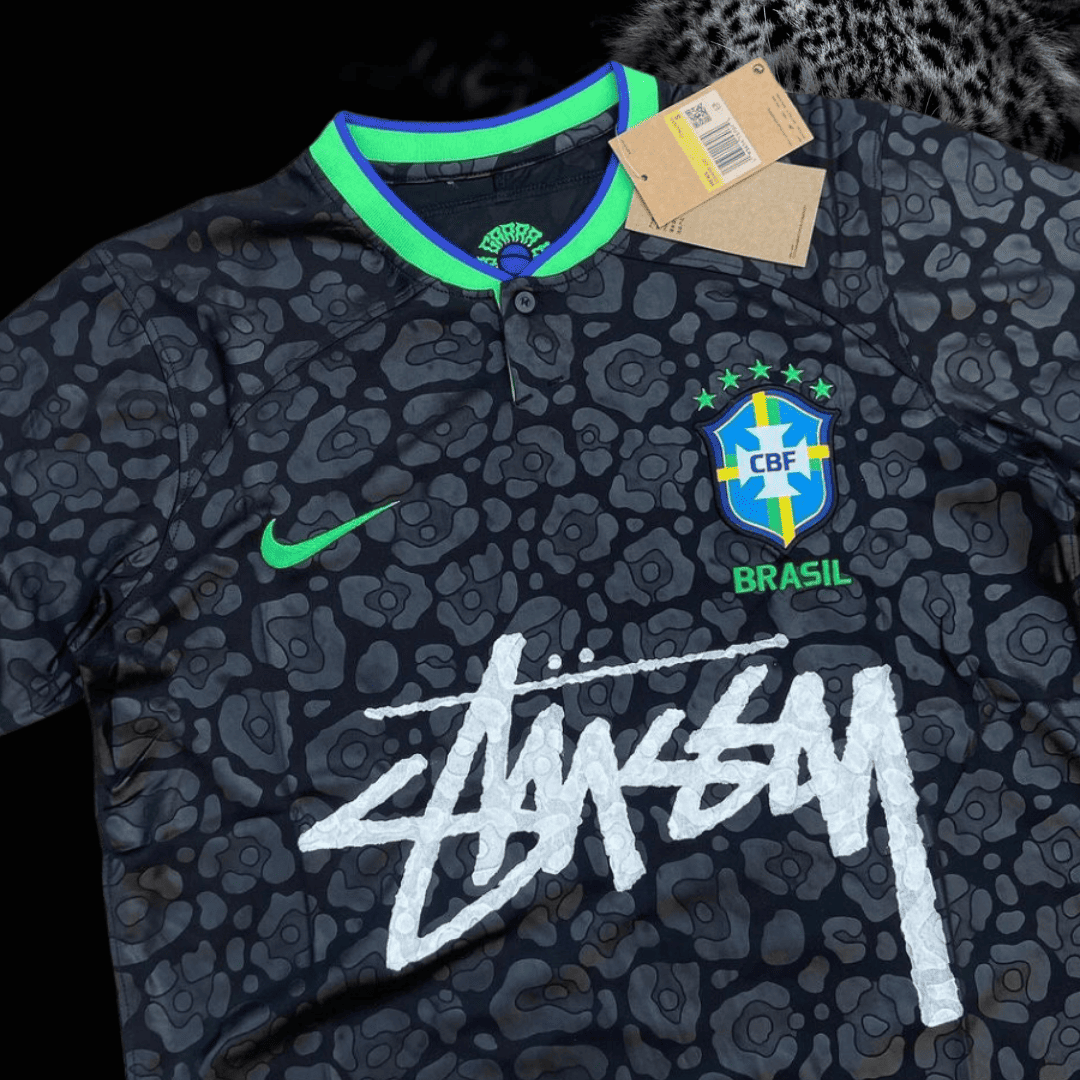 2024 Brazilië Zwart Stussy Voetbalshirt - Speciale Editie