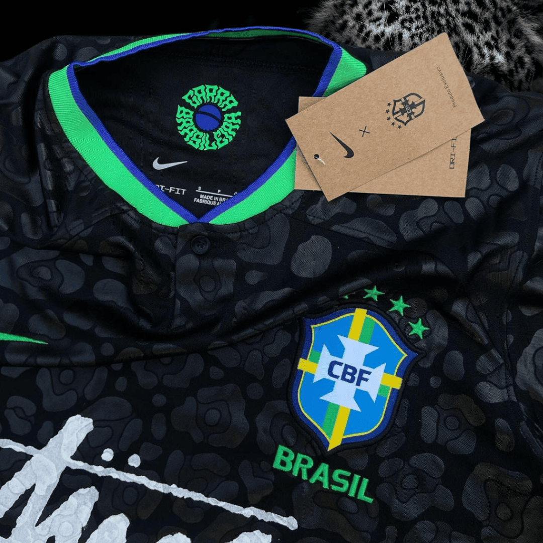 2024 Brazilië Zwart Stussy Voetbalshirt - Speciale Editie