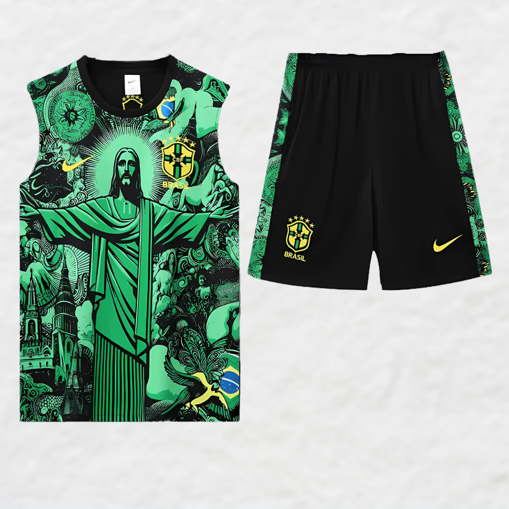 2024/25 Brazilië Groen 'Christus de Verlosser' Vest Zomer Set