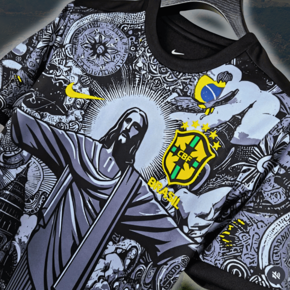 Maglia Brasile Jesus - Edizione Speciale Nera 2024/25