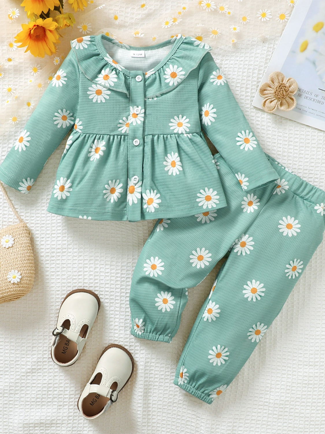 Kids' Peplum Style Blouse and Pants Coordinated Outfit