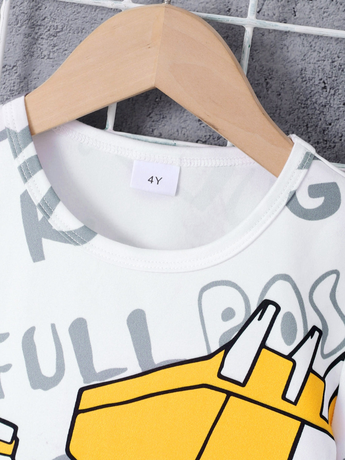 Kids' Cartoon Graphic Round Neck Tee and Shorts Outfit