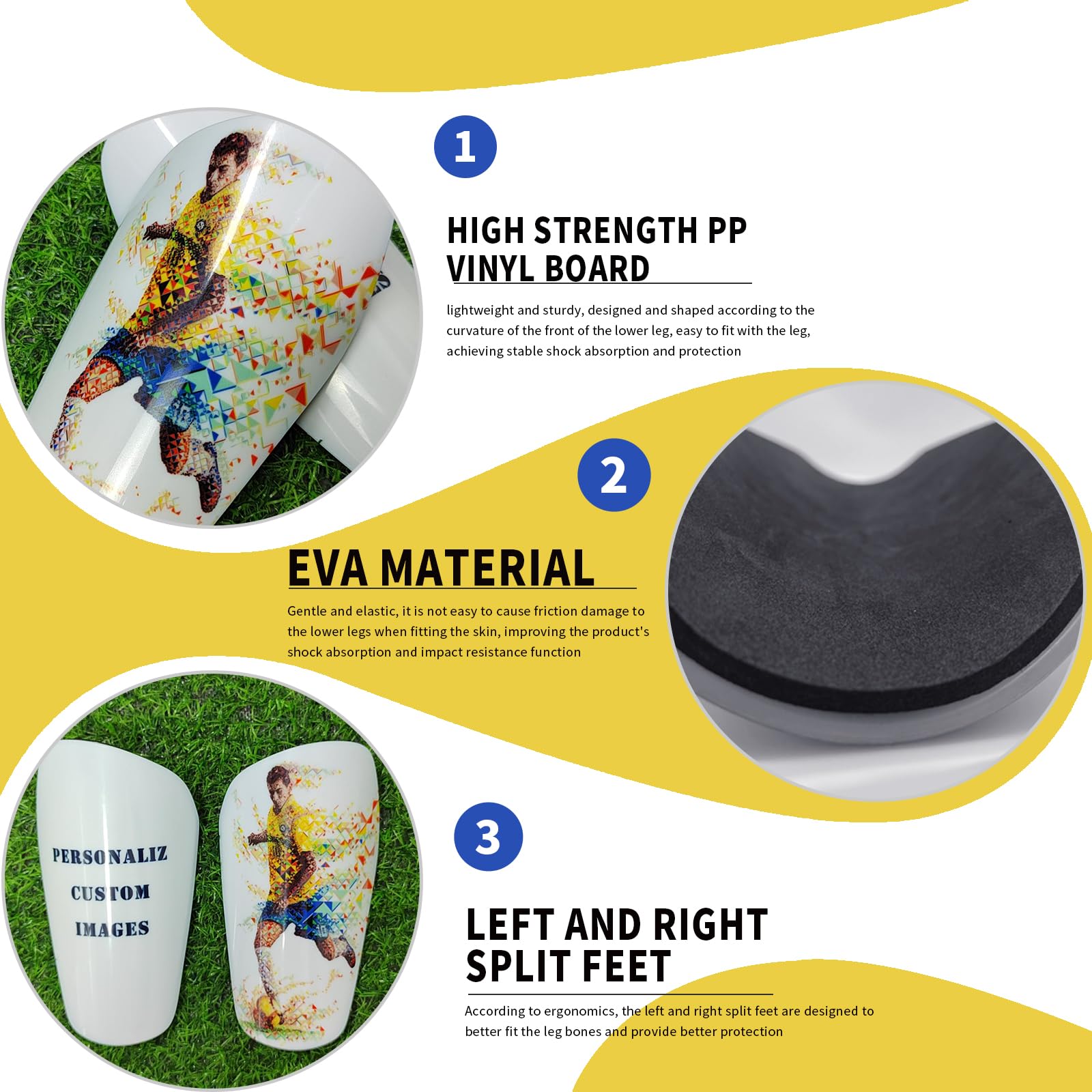 Lightweight & Durable Kids' Personalised Shin Guards – Custom Photo Options