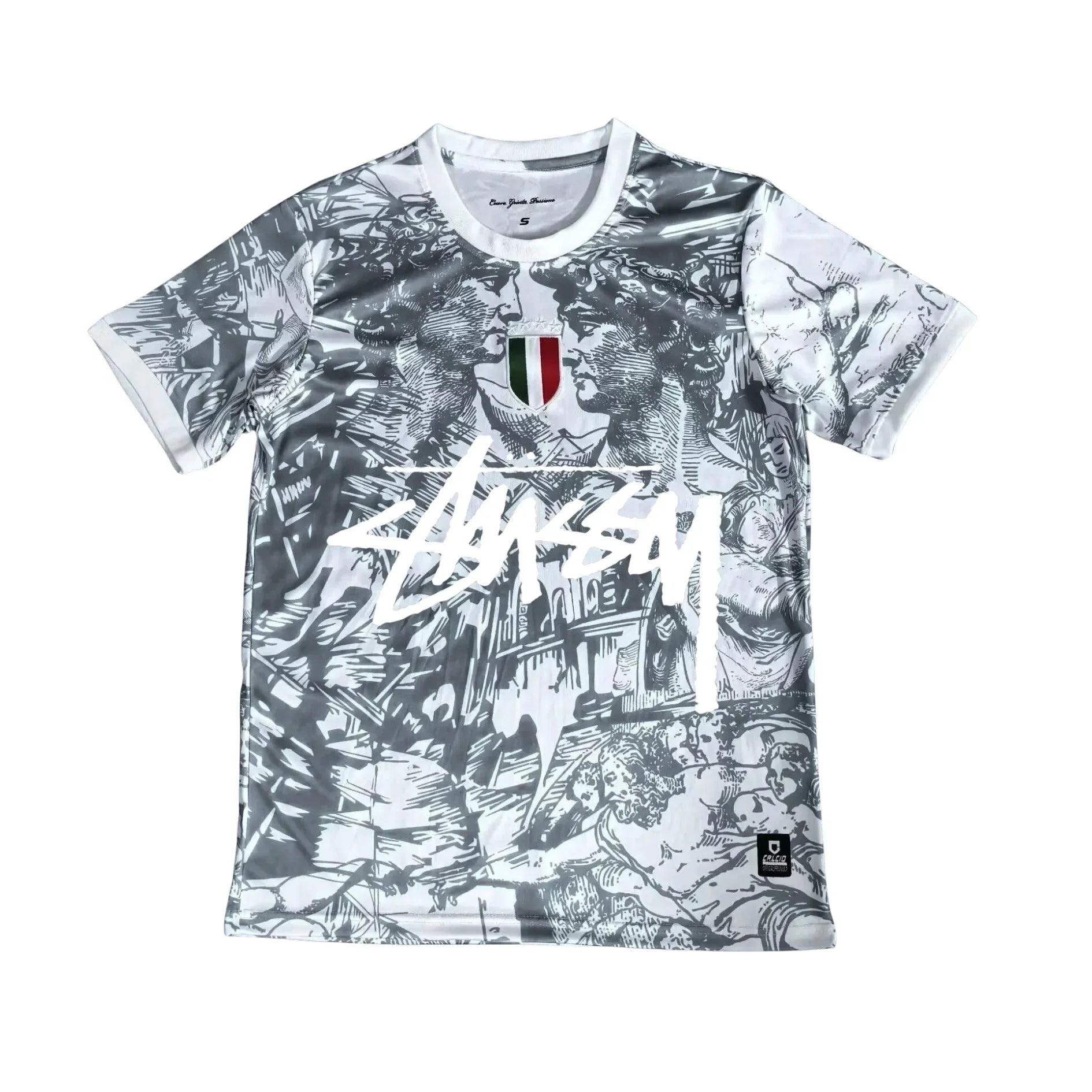 Italy Stussy 25/26 Grey Roman Jersey - Limited Edition