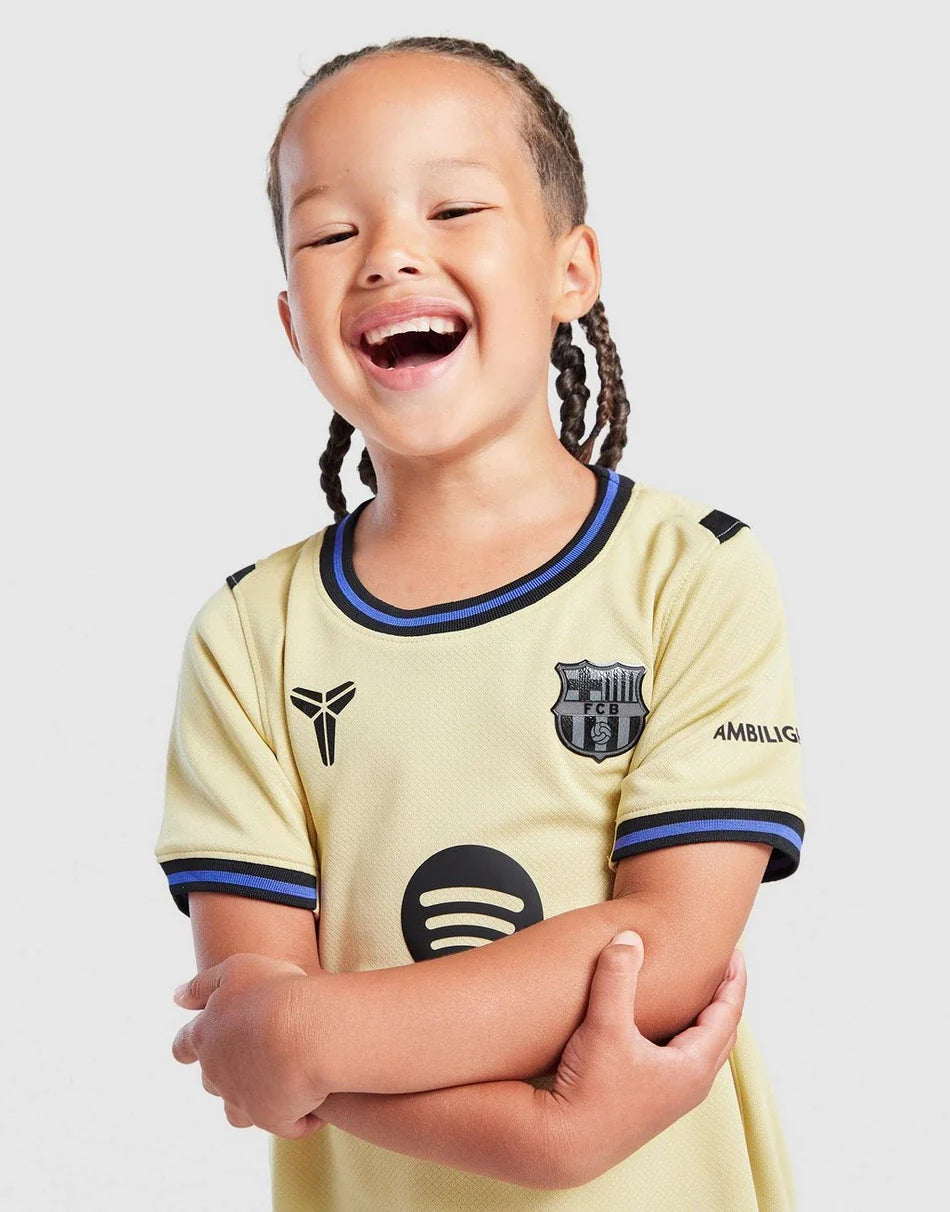 2025-26 FC Barcelona Away Kids Football Jersey
