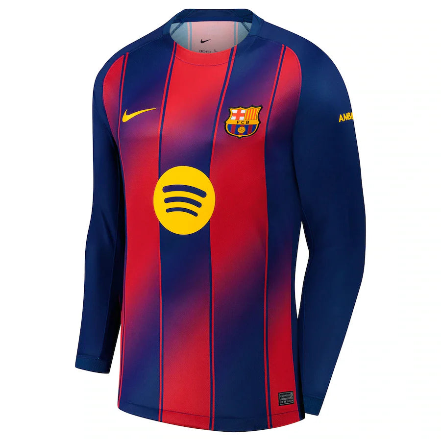 2025/26 FC Barcelona Long Sleeve Home Football Jersey