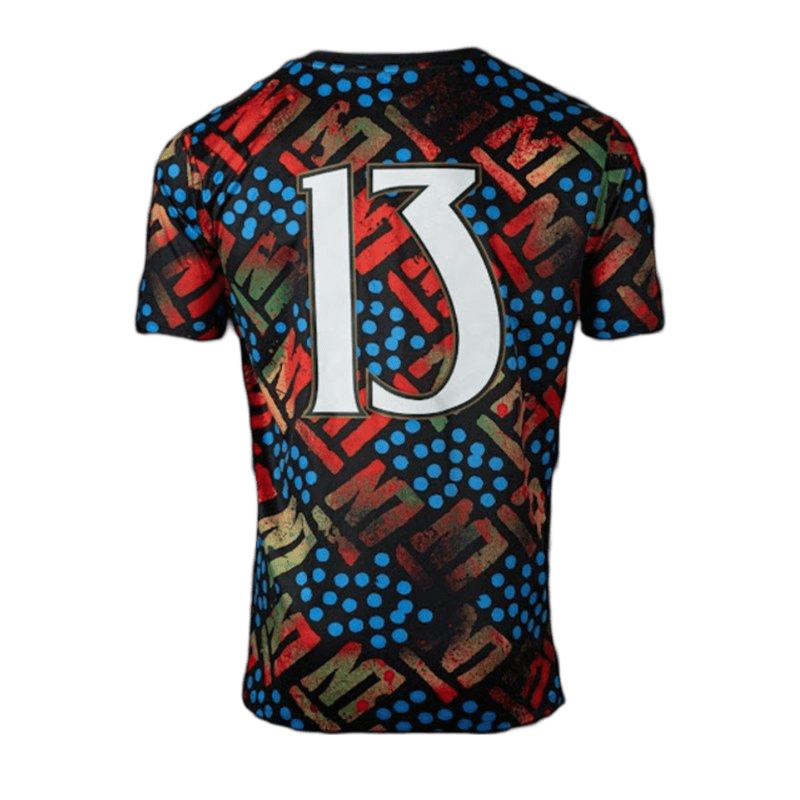 2024/25 Olympique Marseille Afrika Zwart Speciale Pre-Wedstrijd Voetbalshirt