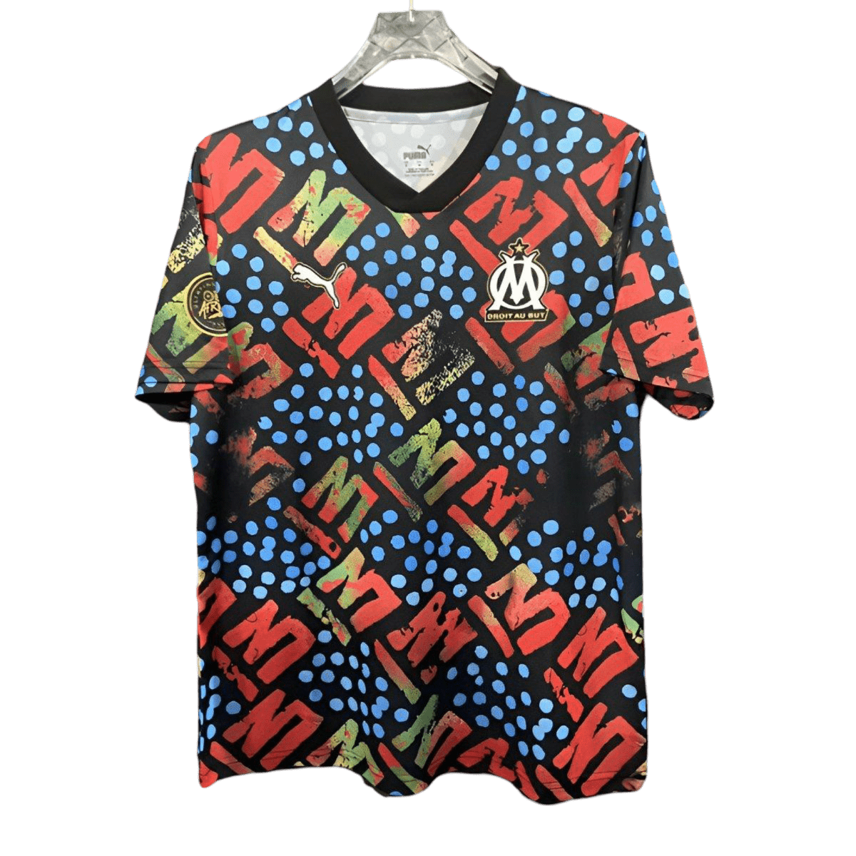 2024/25 Olympique Marseille Afrika Zwart Speciale Pre-Wedstrijd Voetbalshirt