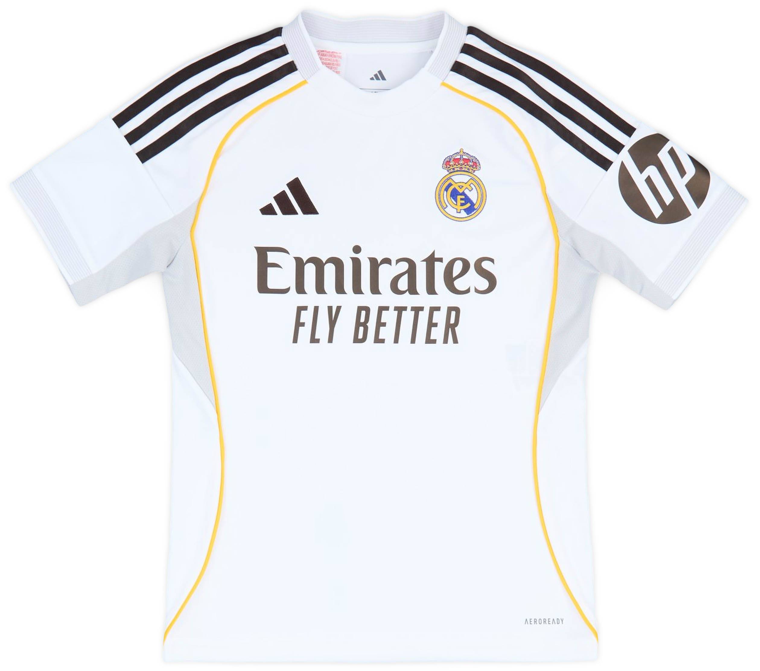 Camiseta de fútbol infantil local del Real Madrid 25/26