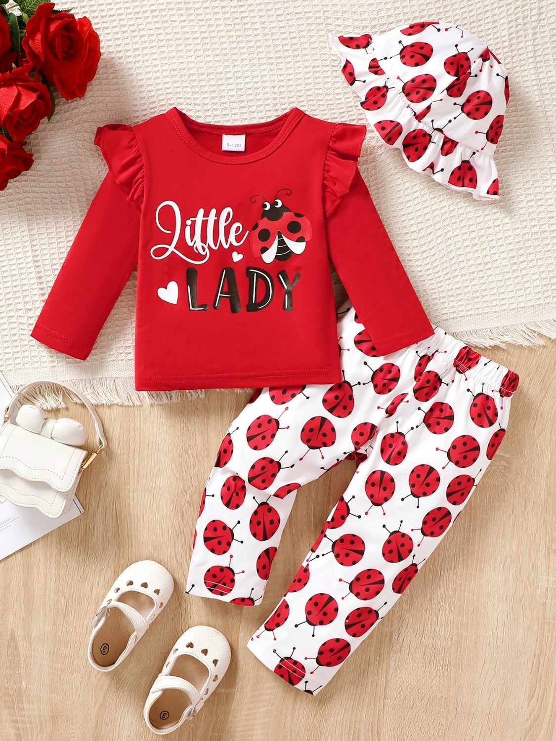 Kids' Cartoon Graphic Top and Pants Matching Outfit