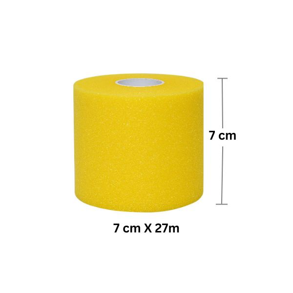 Yellow No-Slip Football Pre-Wrap Headband – Enhanced Grip (4 Rolls)