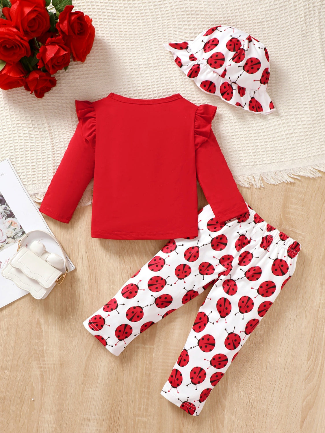 Kids' Cartoon Graphic Top and Pants Matching Outfit