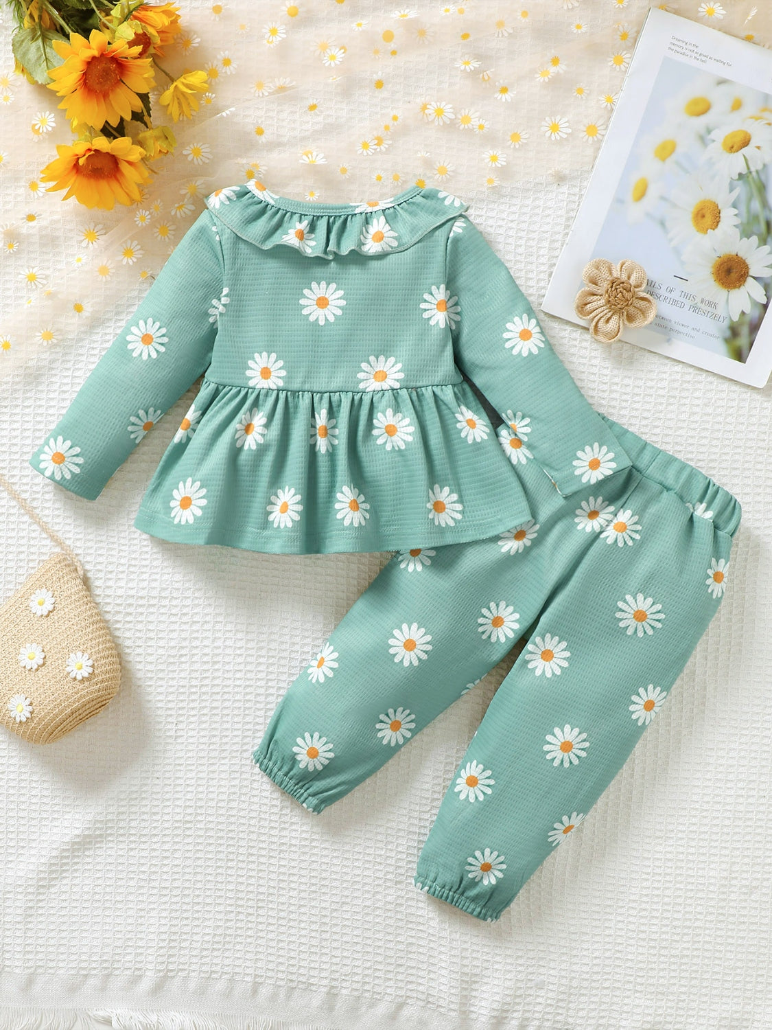 Kids' Peplum Style Blouse and Pants Coordinated Outfit
