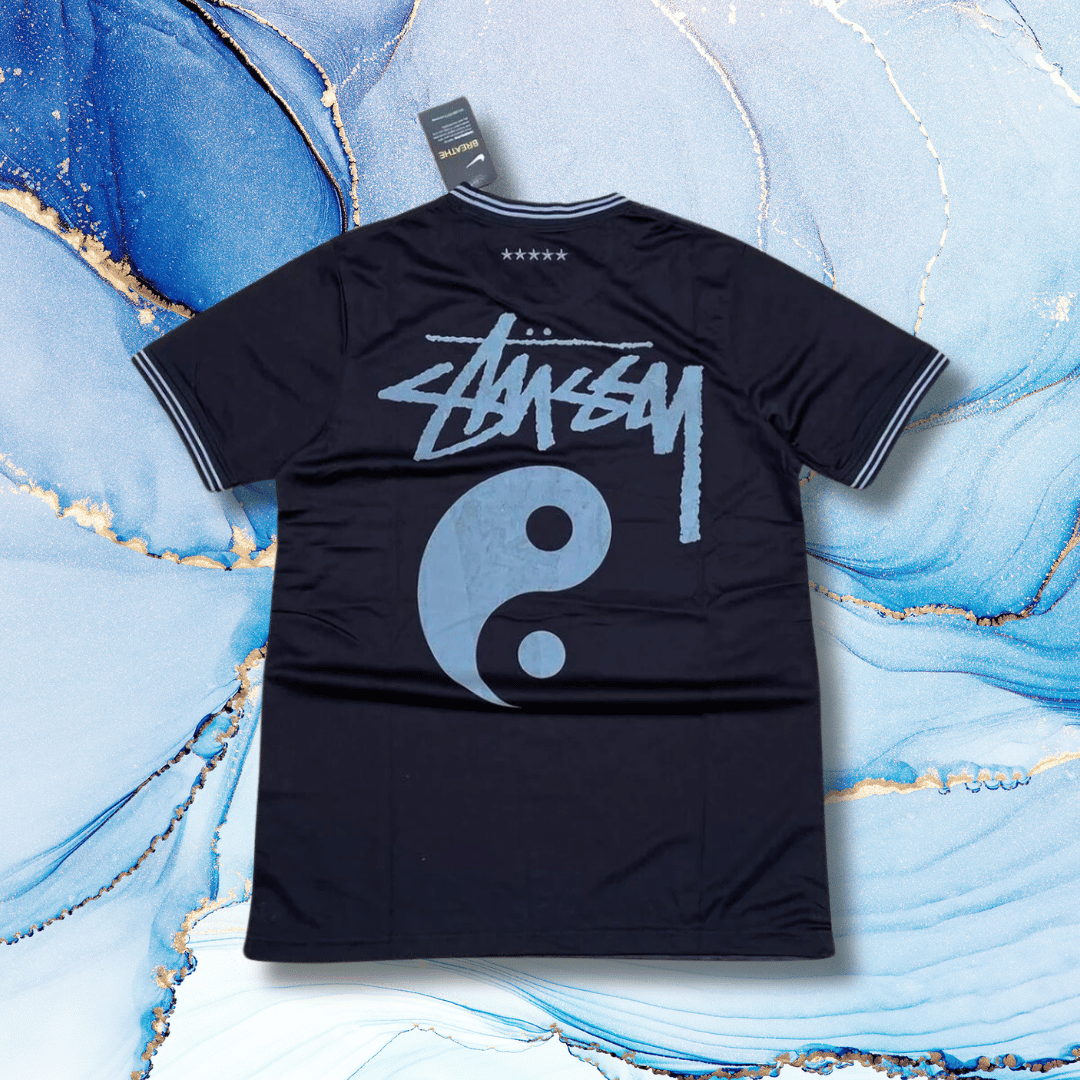 2024 Brazil Stussy Voetbalshirt - Black Marble Editie