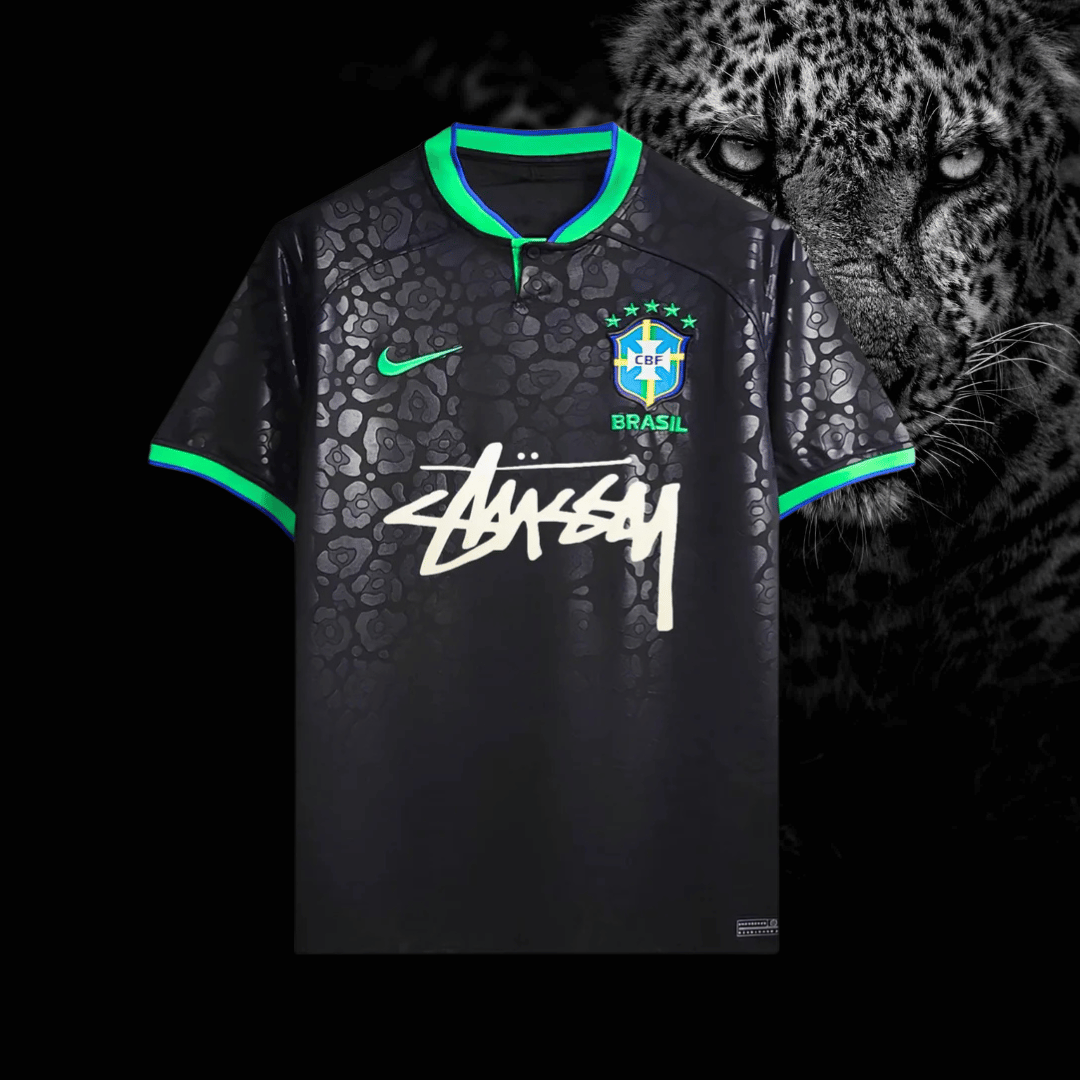 2024 Brazilië Zwart Stussy Voetbalshirt - Speciale Editie