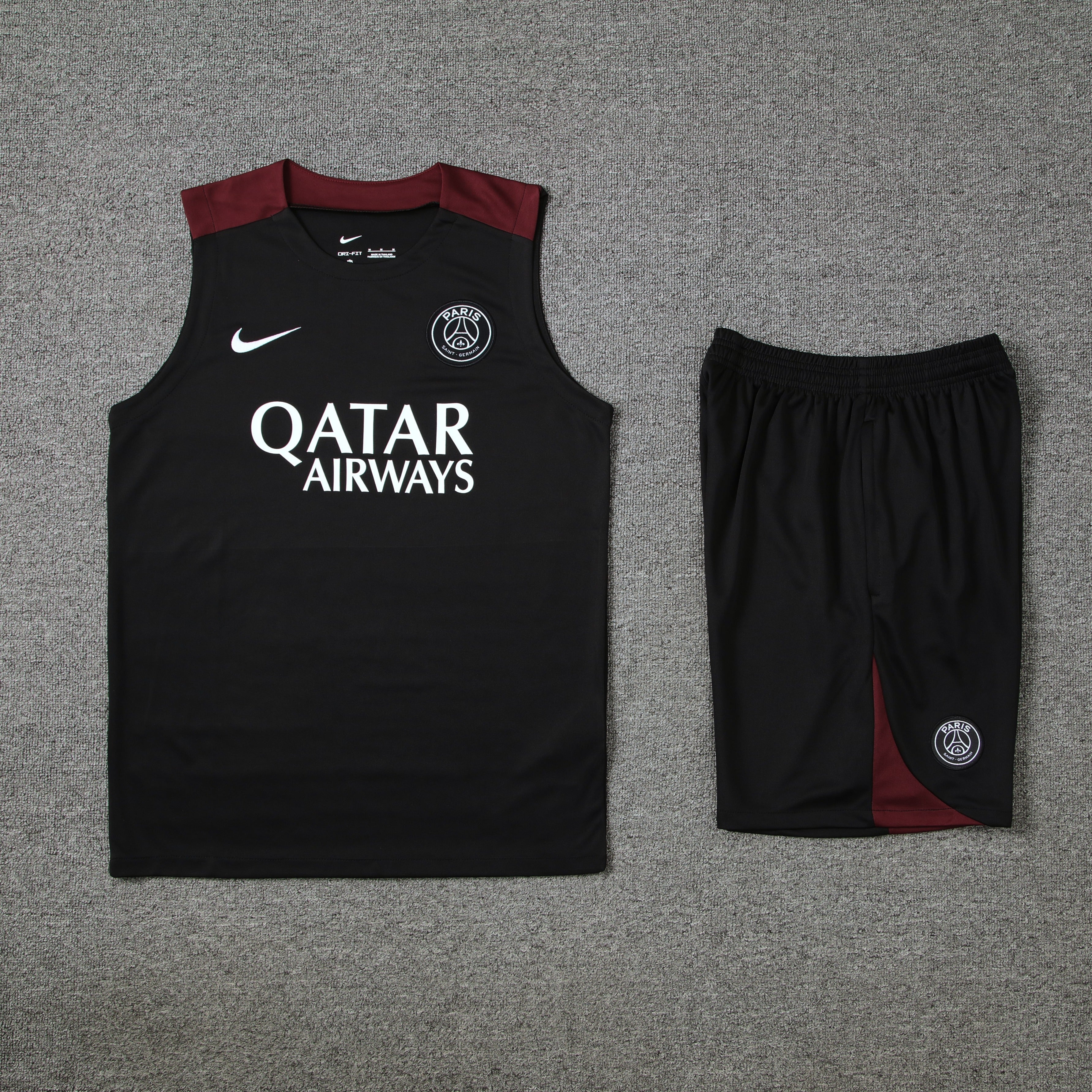 Set di allenamento PSG 2024/25 - Senza maniche nero e rosso