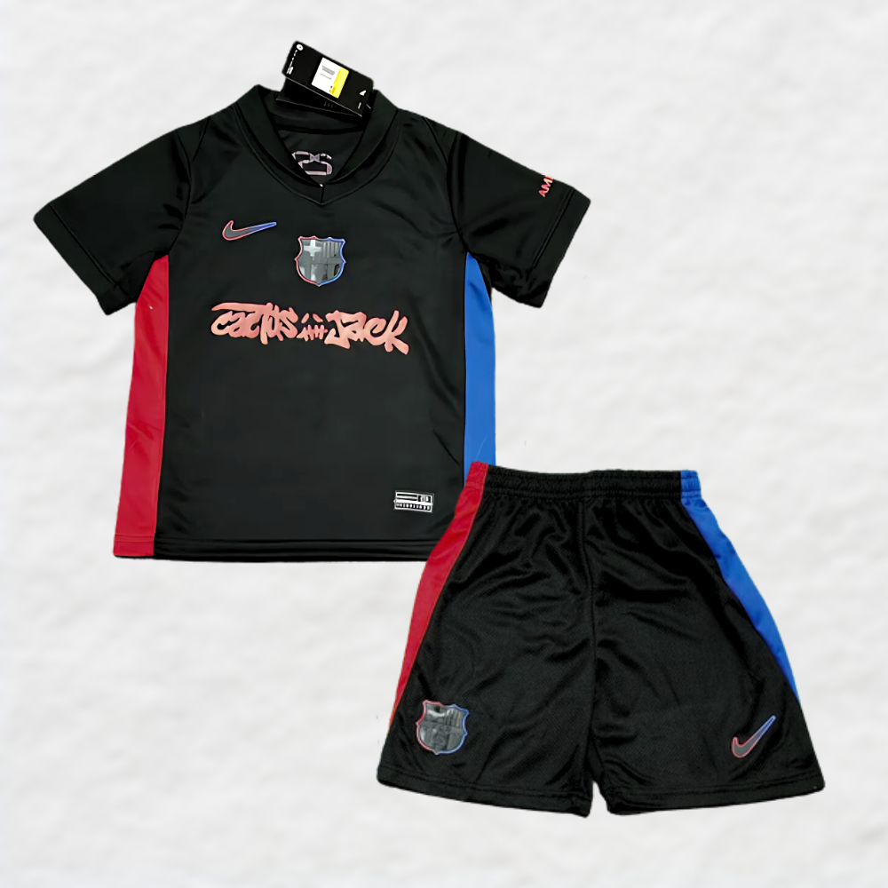 Maglia da calcio per bambini 24-25 Barcelona x Travis Scoot Away - Edizione speciale