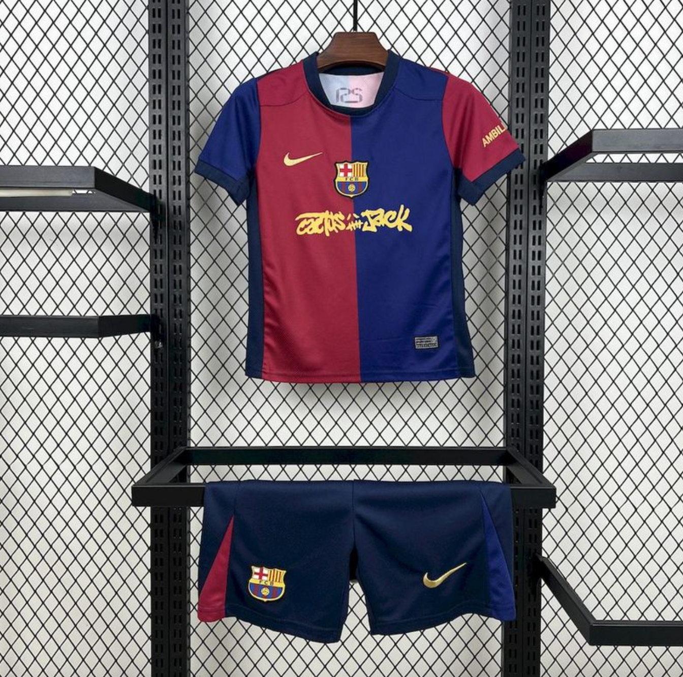 FC Barcelona × Travis Scott Auswärtstrikot für Kinder Fußball