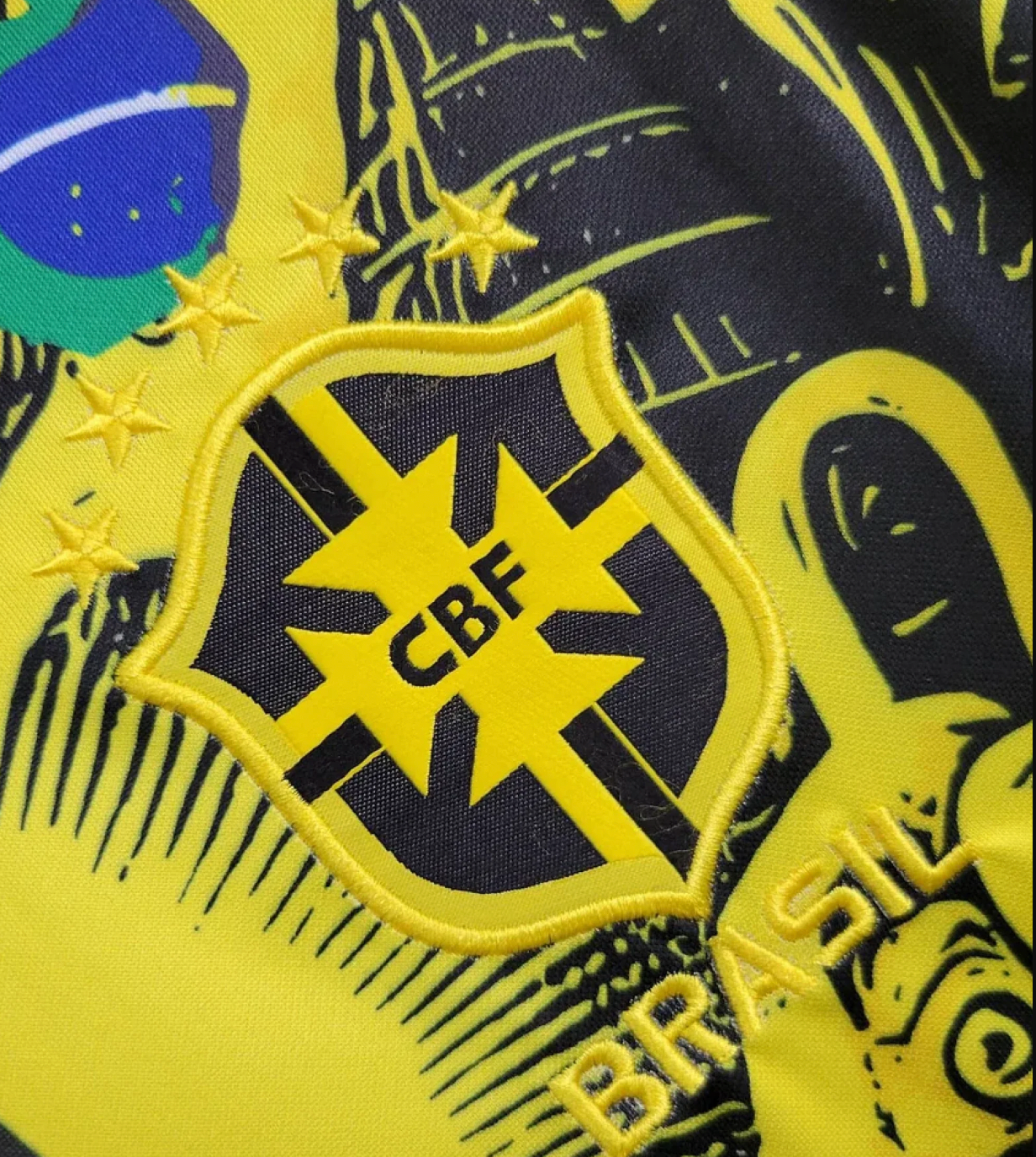 2024 Brazilië Standbeeld Corteiz Voetbalshirt - Gele Speciale Editie