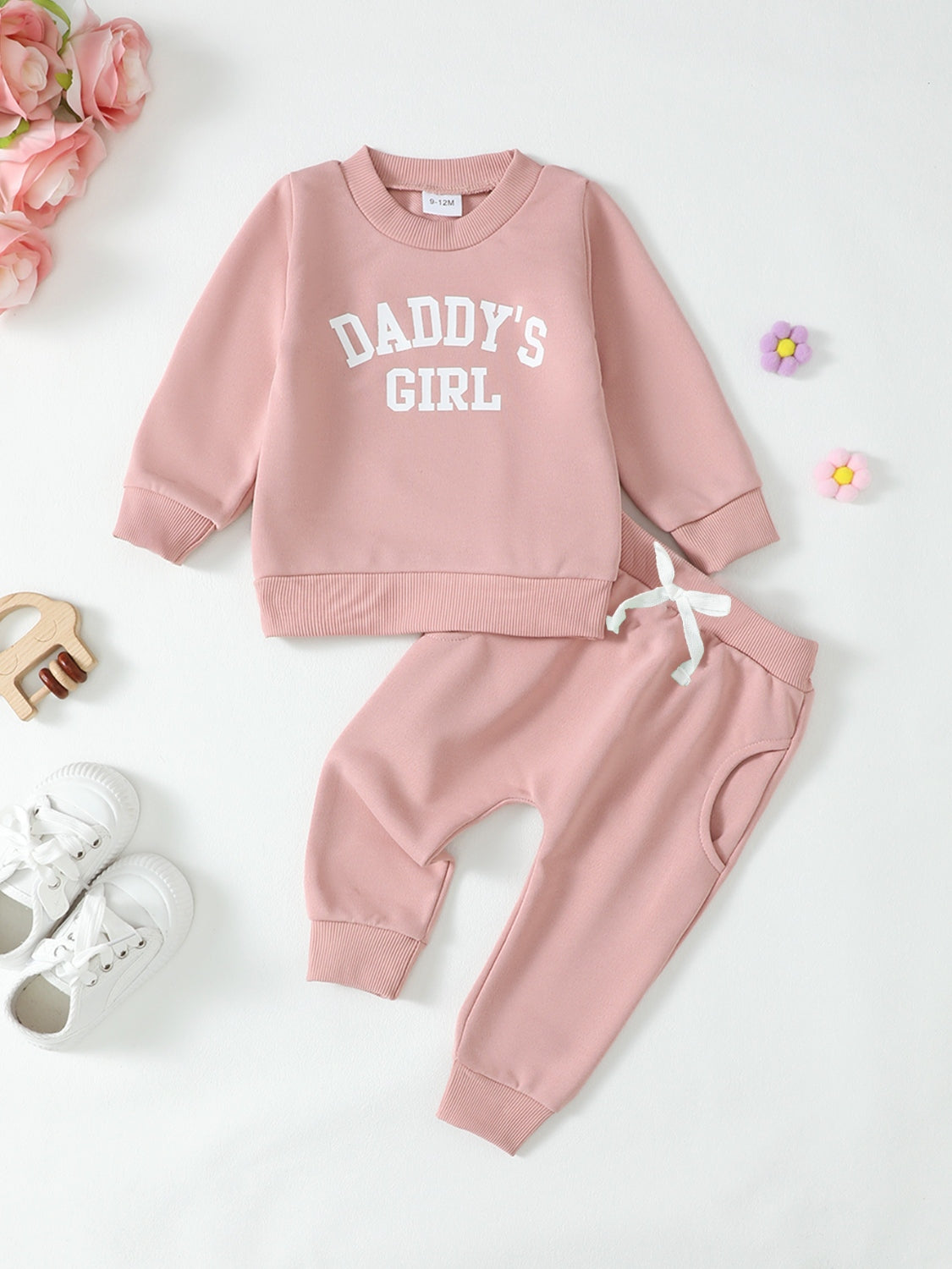 Kids' Letter Graphic Hoodie and Pants Matching Outfit