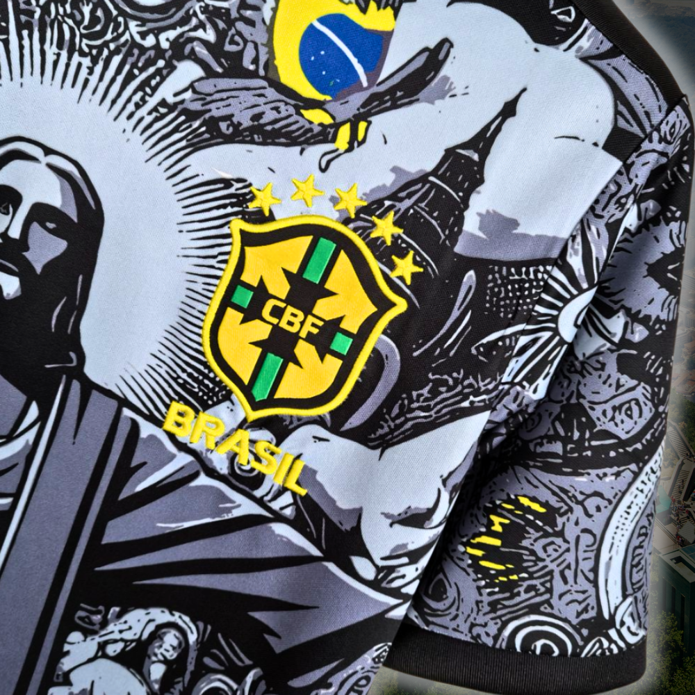 Maglia Brasile Jesus - Edizione Speciale Nera 2024/25
