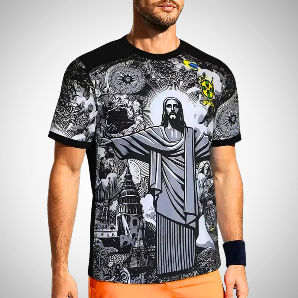 Maglia Brasile Jesus - Edizione Speciale Nera 2024/25