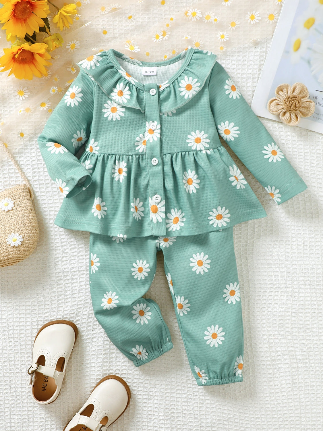 Kids' Peplum Style Blouse and Pants Coordinated Outfit