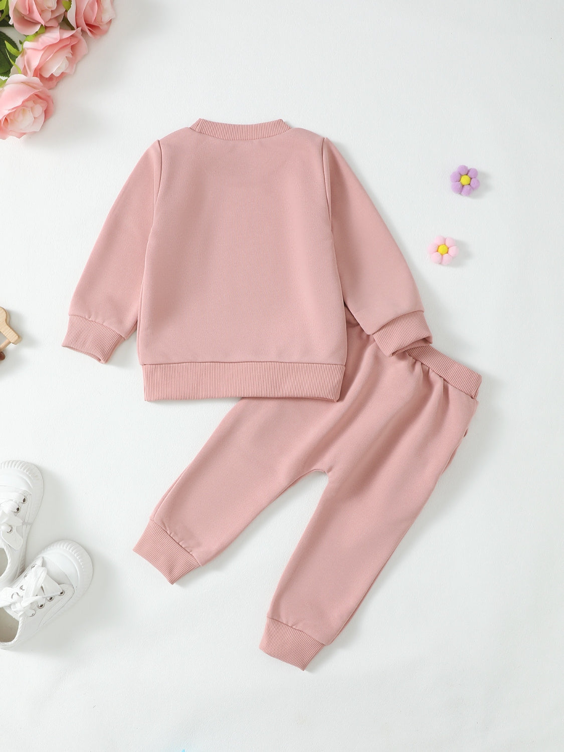 Kids' Letter Graphic Hoodie and Pants Matching Outfit