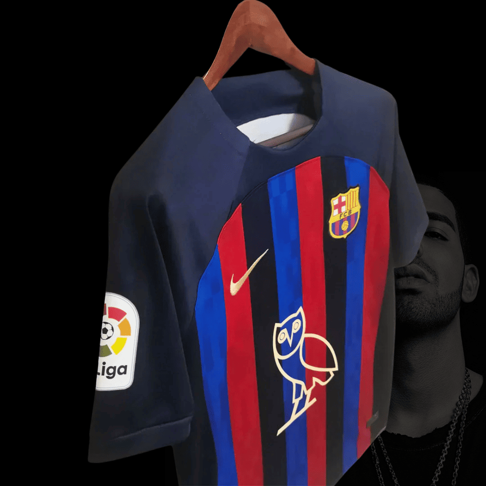 Camiseta de fútbol Drake del Barcelona 22-23 - Edición limitada OVO